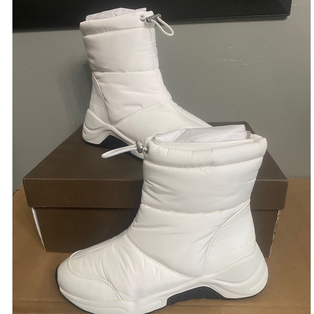 Linea Paolo Lillie-L White Puffy Snow Boots Quilted Winter Sneaker Boot  5M
